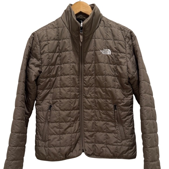 The North Face Womens Thermoball Eco Quilted Puffer Jacket Taupe Brown Small - Picture 2 of 11